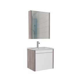 Комплект мебели для ванной "Quadro 60" Дуб серый с двумя ящиками В2 Домино