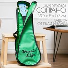 Чехол для укулеле сопрано Music Life, 20 х 8 х 57 см, зелёный - фото 21865858