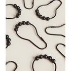 Набор крючков для штор Доляна, 12 шт, цвет чёрный - фото 100393