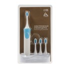 Электрическая зубная щётка Luazon LP-009, вибрационная, 8500 дв/мин, 4 насадки, 2хАА, синяя - фото 7689359