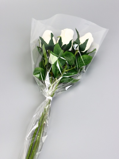 Пакет для цветов, конус, 7+24×60 см, прозрачный