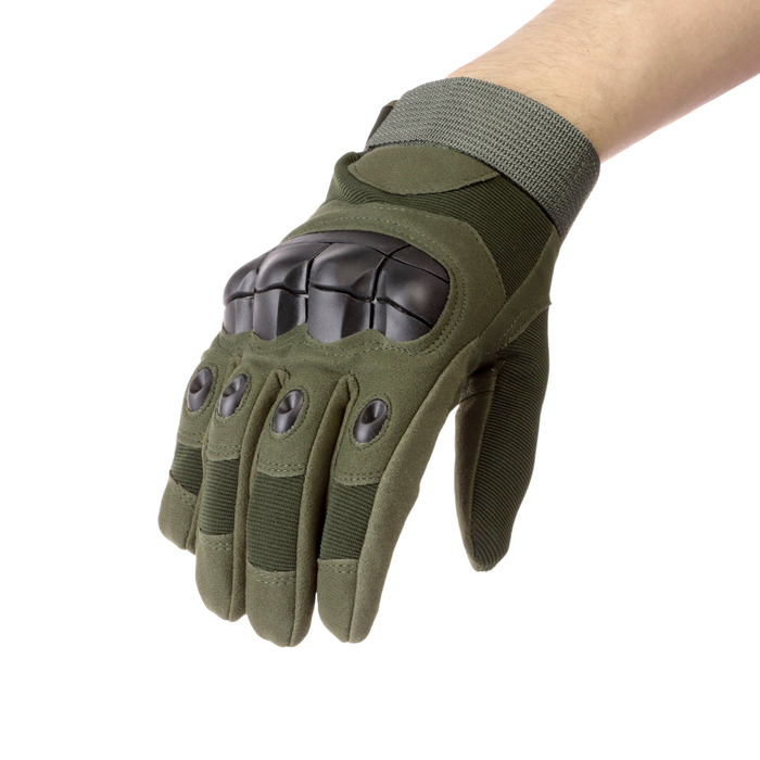 Перчатки тактические "Storm tactic", L доп защита пальцев, микс, зелёные - фото 1911878815