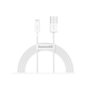 Кабель Baseus, Lightning- USB, 2.4 A, 1 м, белый