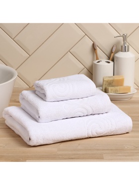 Полотенце махровое LoveLife «Border» 70×130 см, цвет белый, 100% хлопок, 380 г/м²