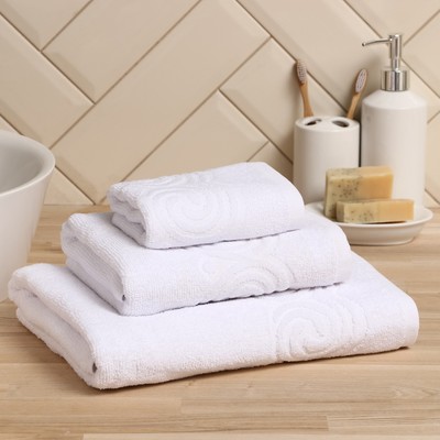 Полотенце махровое LoveLife «Border» 30×60 см, цвет белый, 100% хлопок, 380 г/м²