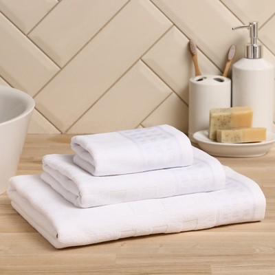Полотенце махровое LoveLife Square 70×130 см, 100% хлопок, 380 г/м², белое