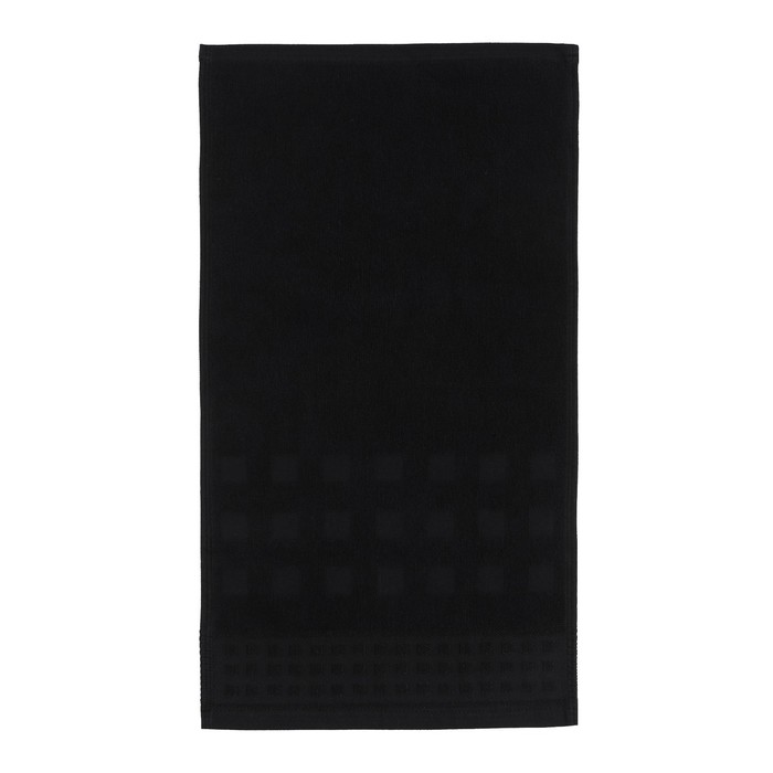 Полотенце махровое LoveLife «Square» 30×60 см, цвет чёрный, 100% хлопок, 380 г/м² - Фото 1