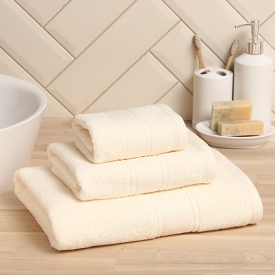 Полотенце махровое Love Life Twined, 50×90 см, цвет молочный, 100% хлопок, 420 г/м²