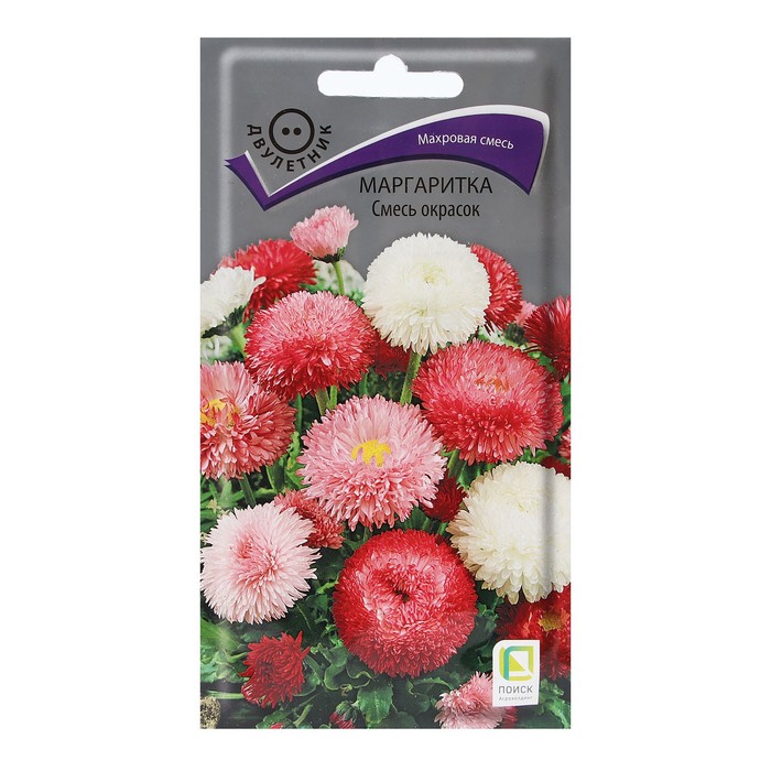 Семена цветов "Маргаритка Смесь окрасок" 0,1 г - Фото 1