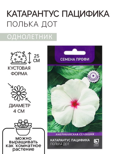 Семена цветов Катарантус Пацифика "Полька Дот" 10 шт