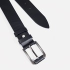 Ремень мужской, ширина 4 см, пряжка металл, цвет чёрный - фото 22016065