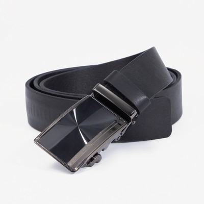 Ремень мужской, ширина 3.5 см, пряжка автомат, цвет чёрный