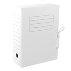 Папка архивная с завязками Calligrata, микрогофрокартон, 100 мм, до 900 л, белая - Фото 1