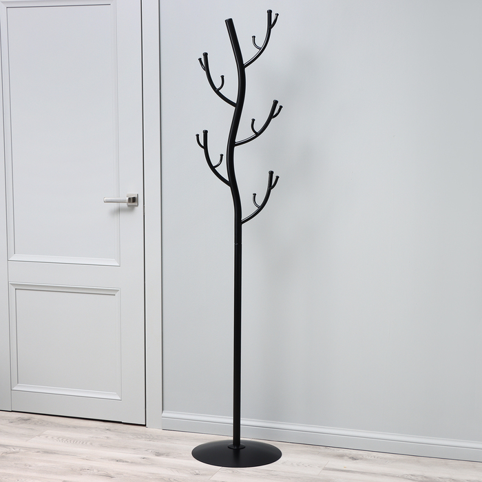 Вешалка напольная «Дерево», 38×38×181 см, цвет чёрный