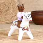 Сувенир"Медведь на коне", каргопольская игрушка - фото 9397791
