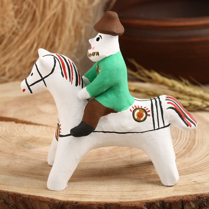 Сувенир "Мужик на коне", каргопольская игрушка - фото 1887027422