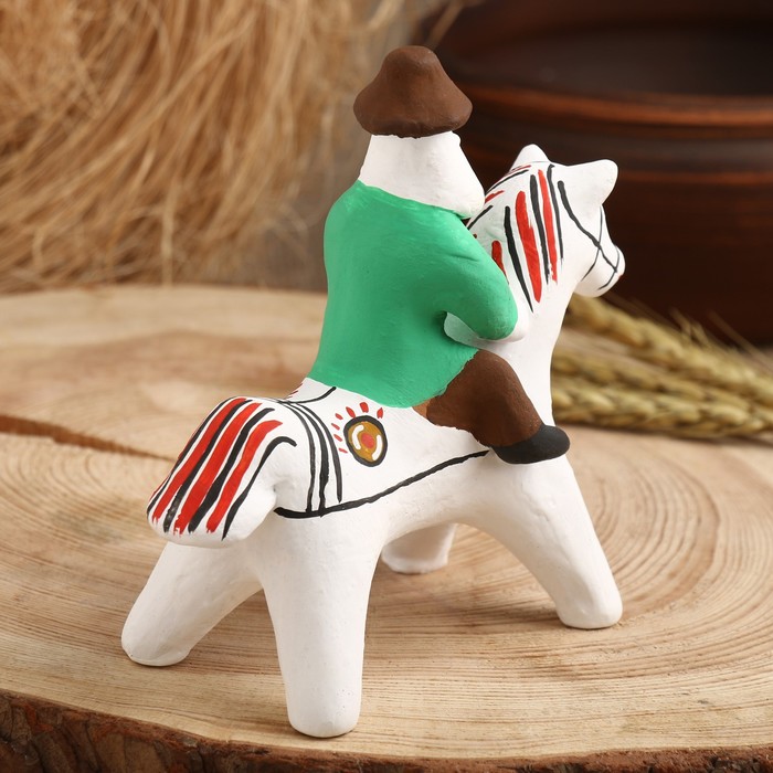 Сувенир "Мужик на коне", каргопольская игрушка - фото 1887027423