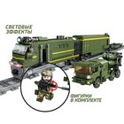 Конструктор ЖД «Военный Поезд», работает от батареек, 1174 детали - фото 9056554