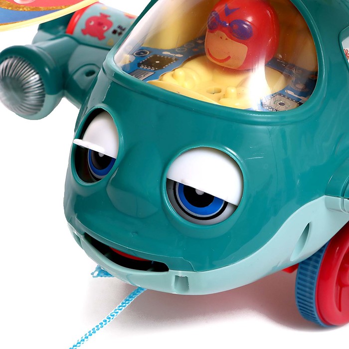 Каталка на палочке и верёвке «Весёлый самолётик», цвета МИКС 60342