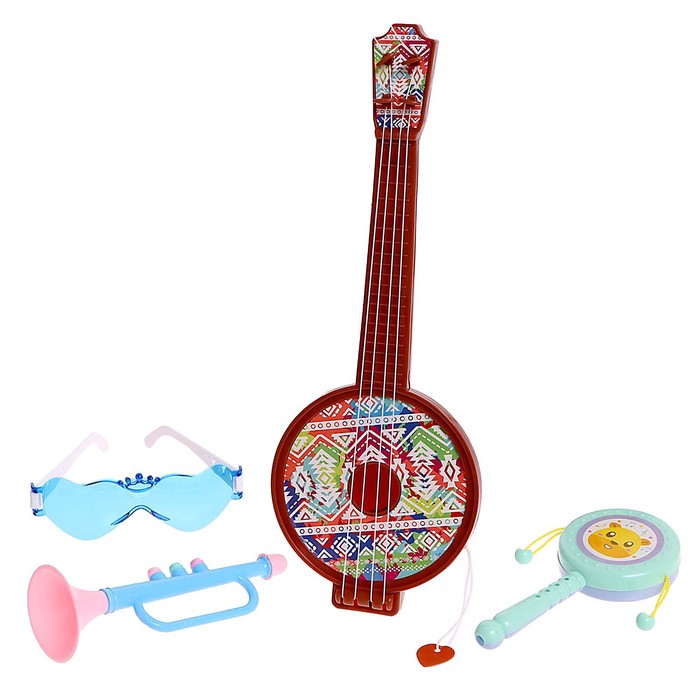Набор музыкальных инструментов «Банджо», 4 предмета, цвета МИКС - фото 1892948105