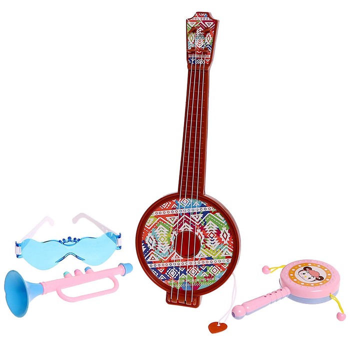 Набор музыкальных инструментов «Банджо», 4 предмета, цвета МИКС - фото 1892948104
