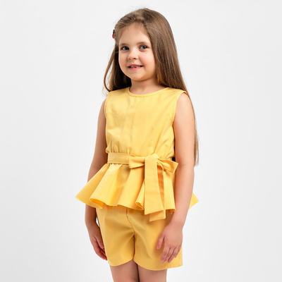 Комплект для девочки (майка и шорты) KAFTAN, размер 32 (110-116 см), жёлтый
