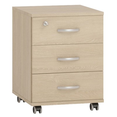 Тумба выкатная, 3 ящика, 454×482×562 мм, цвет дуб сонома