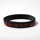 Силиконовый браслет See you in hell, цвет чёрно-оранжевый - фото 10250319