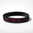 Силиконовый браслет Anti social club, цвет чёрно-розовый 9473053 - фото 10250329