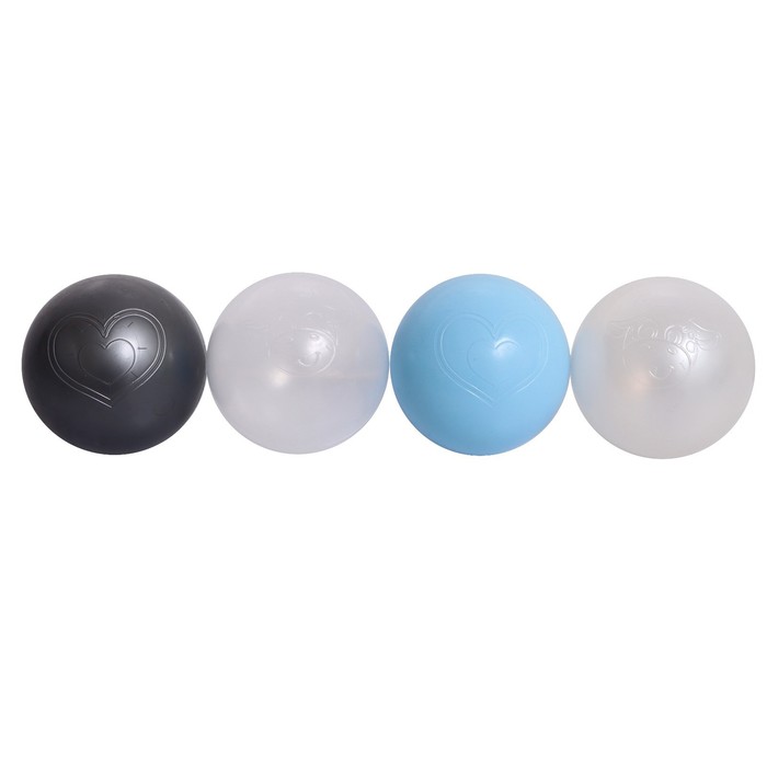 Набор шаров 100 штук, цвета: светло-голубой, серебро, белый перламутр, прозрачный, диаметр шара — 7,5 см - фото 1907628641