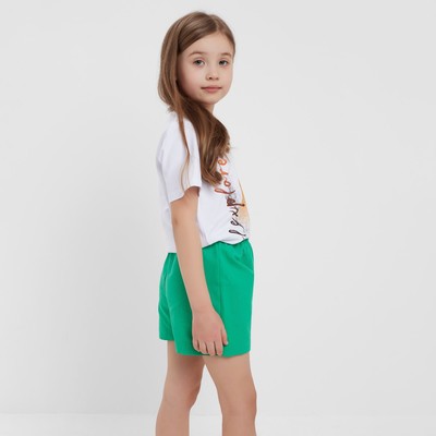 Шорты для девочки MINAKU: Cotton collection, зелёные, рост 98-104 см