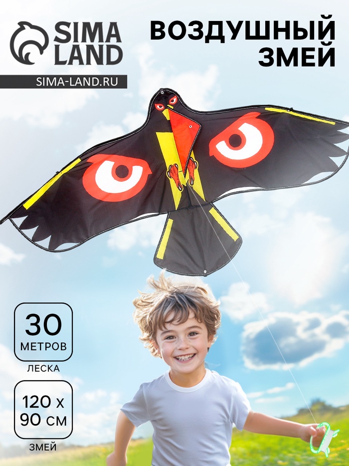 Воздушный змей «Орёл» с леской - Фото 1