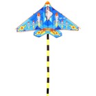 Воздушный змей «Самолёт» с леской, цвет синий - фото 3599899