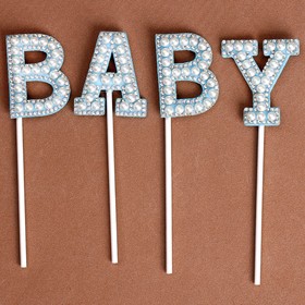 Топпер для торта «Малыш», в наборе 4 штуки, голубой (комплект 2 шт)