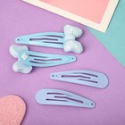 Набор для волос "Оливия" (6 резинок, 4 невидимки 4,5 см) голубой бантик горох (комплект 6 шт) - фото 22017568