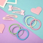 Набор для волос "Оливия" (6 резинок, 4 невидимки 4,5 см) розовый бант 9313830