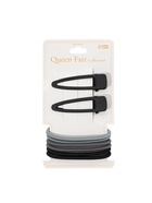 Набор для волос "Лиора" (7 резинок, 2 невидимка 5 см) классика, чёрно-серый (6 шт) - фото 809386579