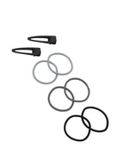 Набор для волос "Лиора" (7 резинок, 2 невидимка 5 см) классика, чёрно-серый (6 шт) - фото 809396565