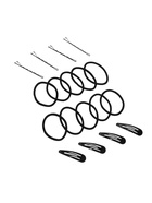 Набор для волос «Классика люкс», 10 резинок 4.5 см, 4 заколки 4.8 см, 4 невидимки 6 см, чёрный - Фото 8