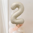 Шар фольгированный 40" Цифра 2, цвет «Взбитые сливки» - Фото 5