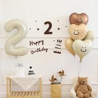 Шар фольгированный 40" Цифра 2, цвет «Взбитые сливки» - Фото 6