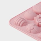 Форма силиконовая для кондитерских украшений Доляна «Пасхальные кролики», 19×12,5×1 см, 18 ячеек, цвет розовый - Фото 4