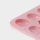 Форма силиконовая для кондитерских украшений Доляна «Пасхальные кролики», 19×12,5×1 см, 18 ячеек, цвет розовый - Фото 5