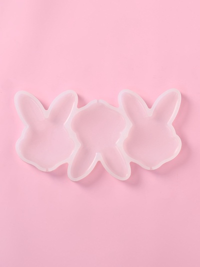 Форма для леденцов Доляна «Заяц», силикон, 13×7.5×0.7 см, 3 ячейки, прозрачный