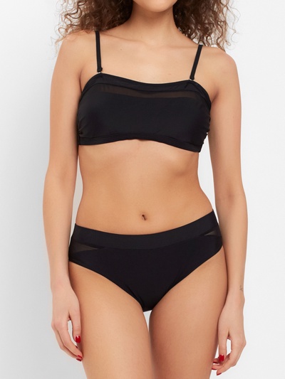 Купальник женский раздельный с сеткой MINAKU, чёрный, размер 44