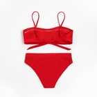 Купальник женский раздельный с лифом бандо MINAKU цвет вишни, размер 44 - фото 22017980