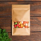 Пакет Zip - lock Крафт с прямоугольным окном, плоский, 12×20 см - Фото 1