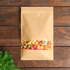 Пакет Zip - lock Крафт с прямоугольным окном, плоский, 16×26 см - Фото 1