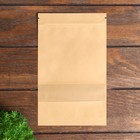 Пакет Zip - lock Крафт с прямоугольным окном, плоский, 16×26 см - Фото 2