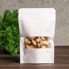 Пакет Zip-lock Крафт, белый, с прямоугольным окном 10×15 см - Фото 1
